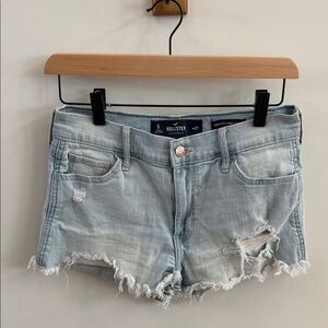 Hollister Light Blue Distressed Jean Shorts